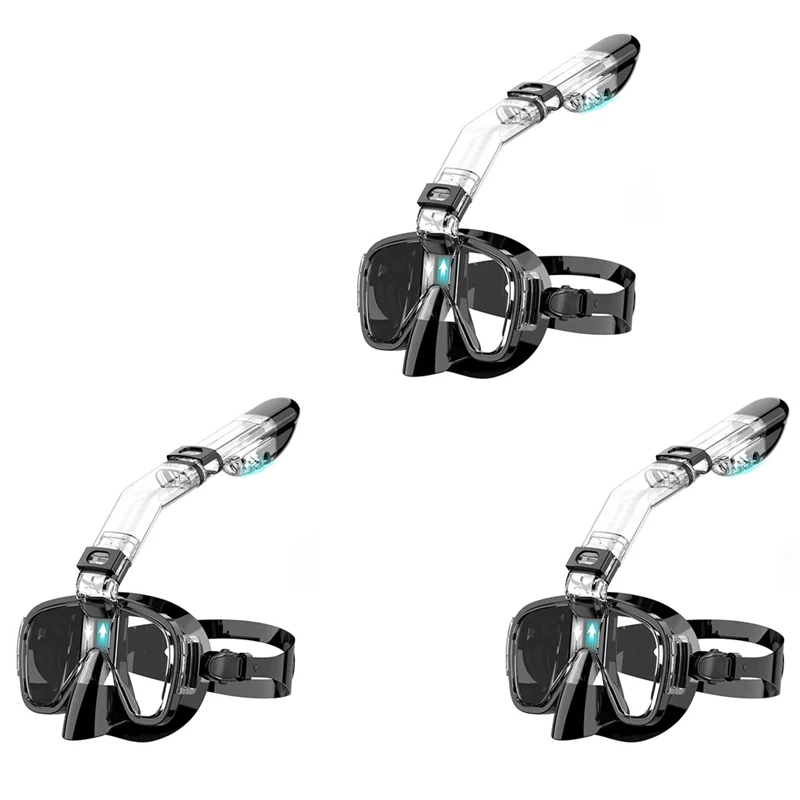 3x-snorkel-mask-foldable-diving-mask-set-with-dry-top-system-and-camera-mount-anti-fog-snorkeling-gear-black