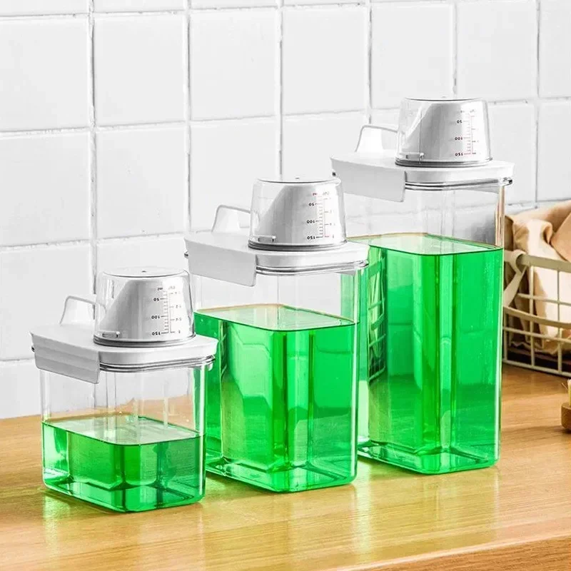 Reusable Laundry Detergent Dispenser and Sealed Storage Container, 1100-2300ml Capacity