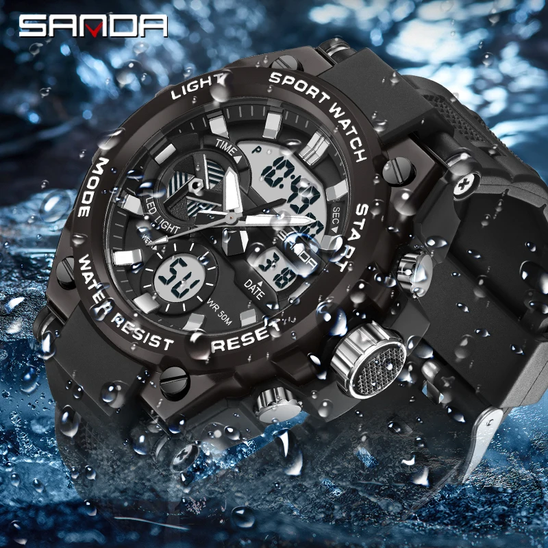 SANDA Luxury G style Military Sports Quartz Watch Waterproof