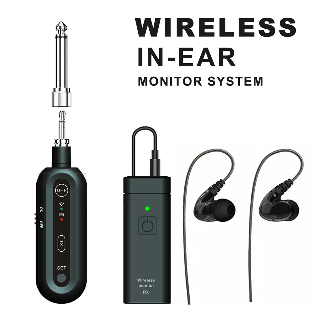 Wireless In-Ear Monitoring System UHF Audio Real-Time Transmission for Singers Band Rehearsal Performance Backstage Headphones