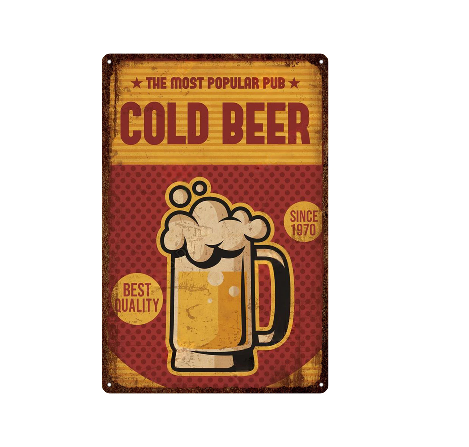 

Tin Sign Vintage Beer Poster Bar Metal Plate Retro Bar Pub Decorative Metal Painting Gold Beer Drink Man Cave Decoration