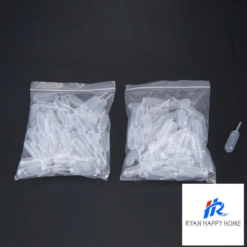 100Pcs 4Ml Plastic Disposable Squeeze Transfer Oils Pipettes Dropper Cream Perfusion Diy Cupcake Pipettes