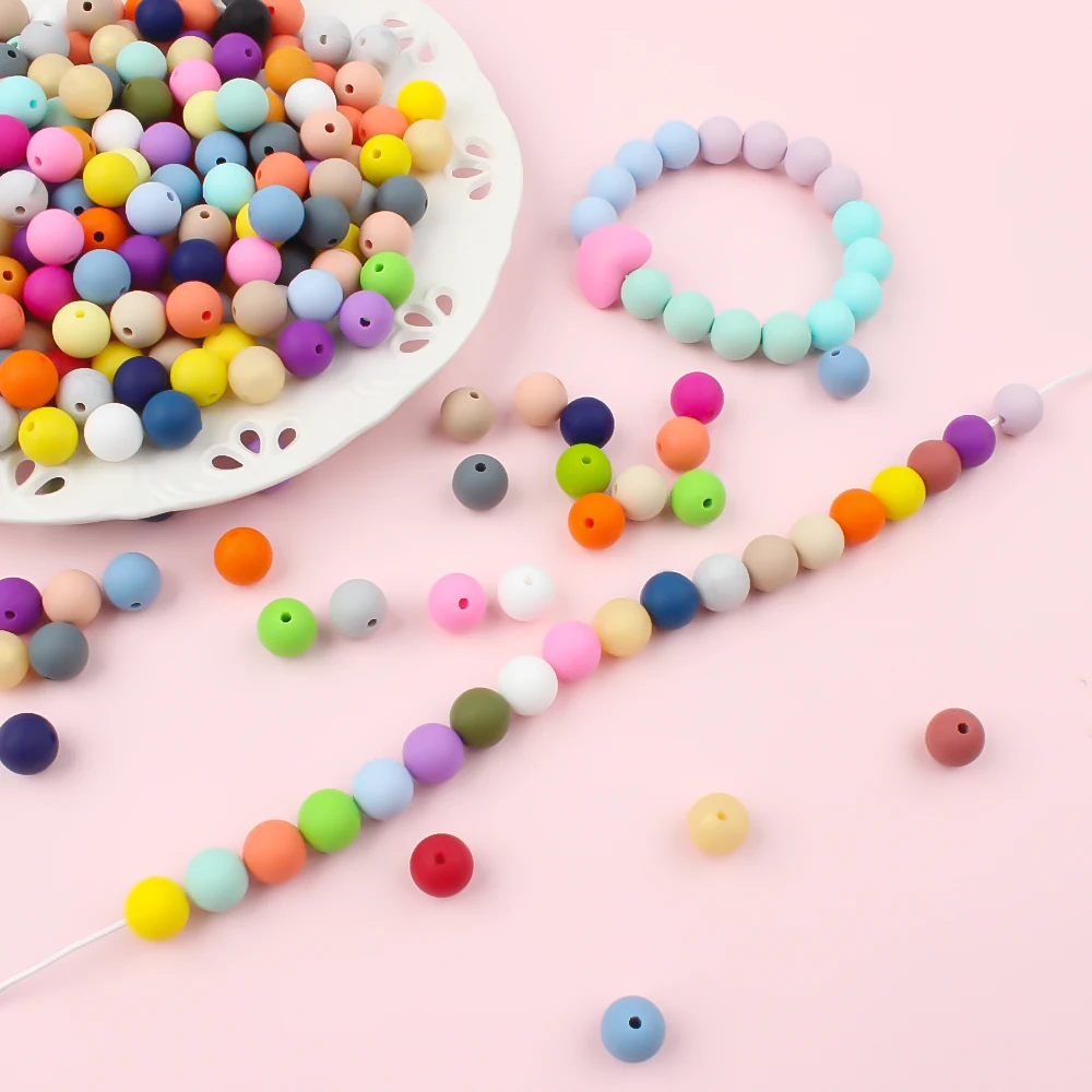 Silicone Beads - Round Decorative Set for Jewelry Making and DIY Crafts (20 Pieces)