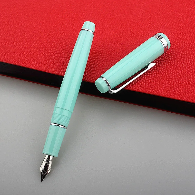 Luxury Jinhao 82 Business Pen F M Nib 0.5Mm Beautiful Green Office Business Ink Pen Silver Clip Penne Regalo Per Studenti