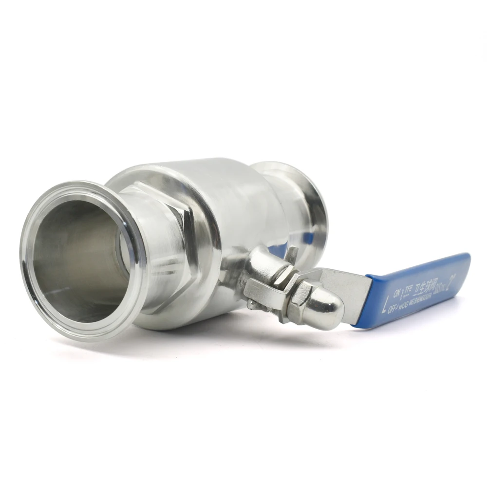 OD12.7-51mm 304/316L Stainless Steel Sanitary Grade Straight Through Fast Ball Valve With Three Clamps 25.4-64mm Self-made