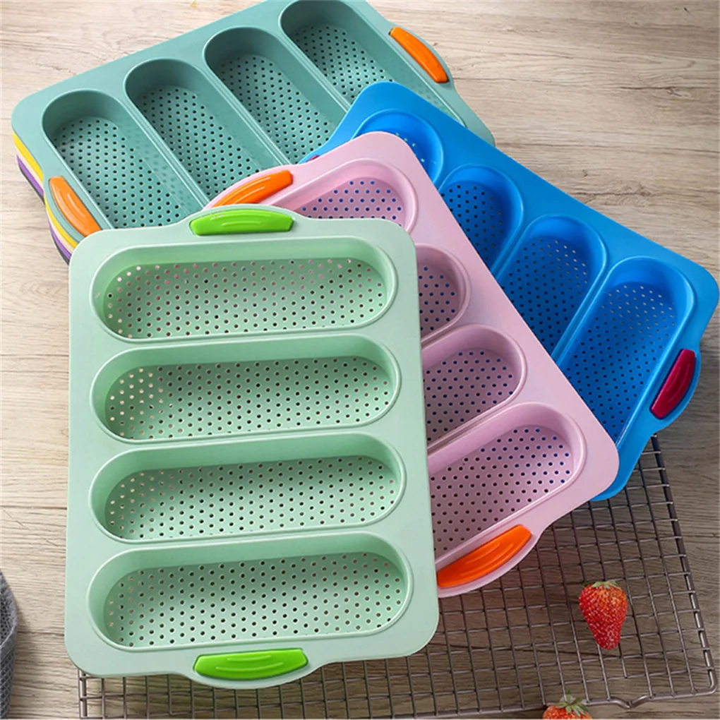 Silicone Loaf Bread Mold Non Stick Hotdog DIY Cooking Pan Home Kitchen