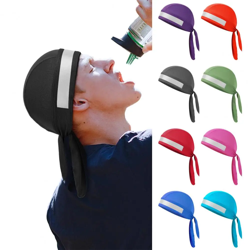 Fashion Running Pirate Hat Sports Headscarf with Reflective Strap Sweat Absorption Running Riding Bandana Headscarf Men Women