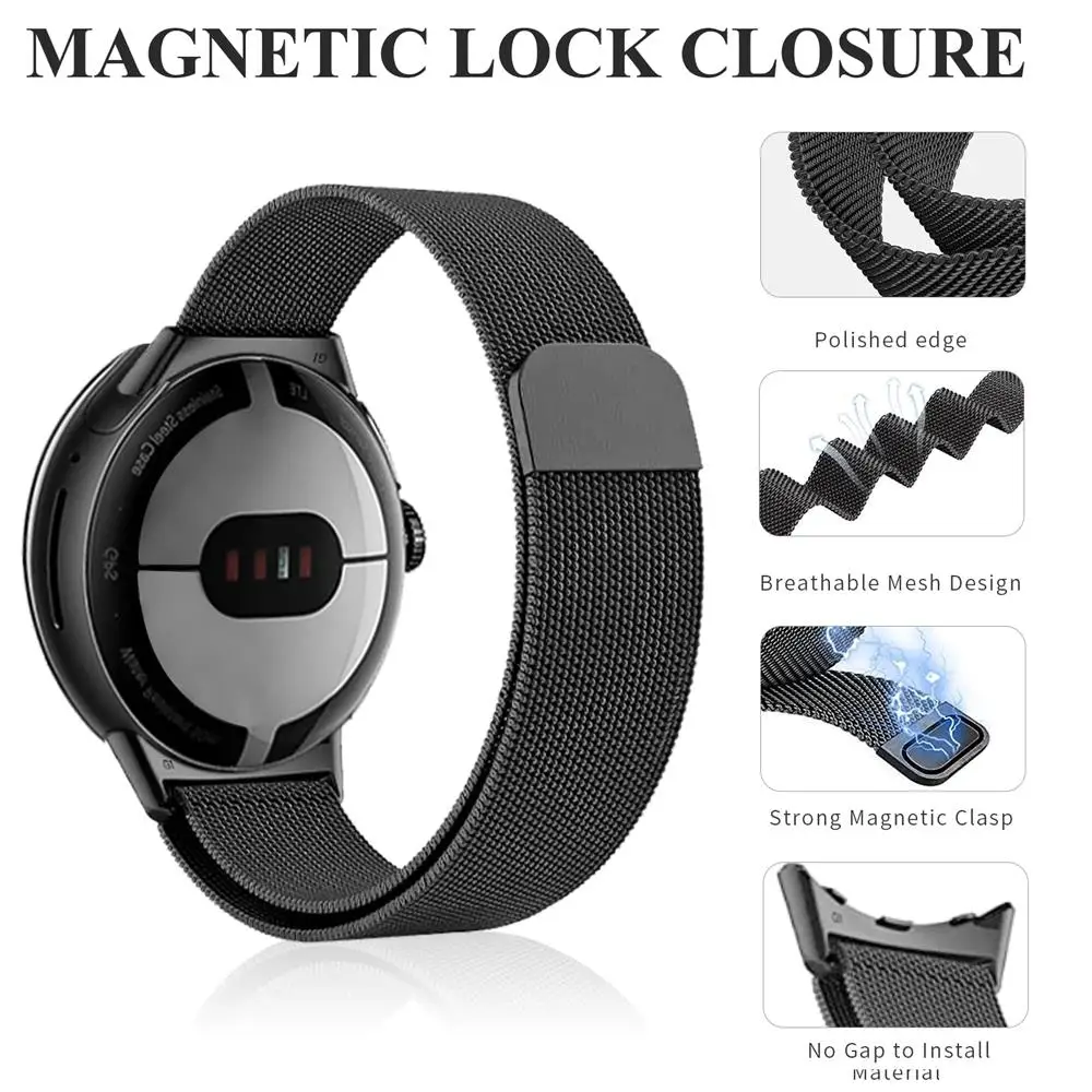 Enhanced Stainless Steel Magnetic Bracelet for Smartwatch - Sleek Metal Strap Accessory