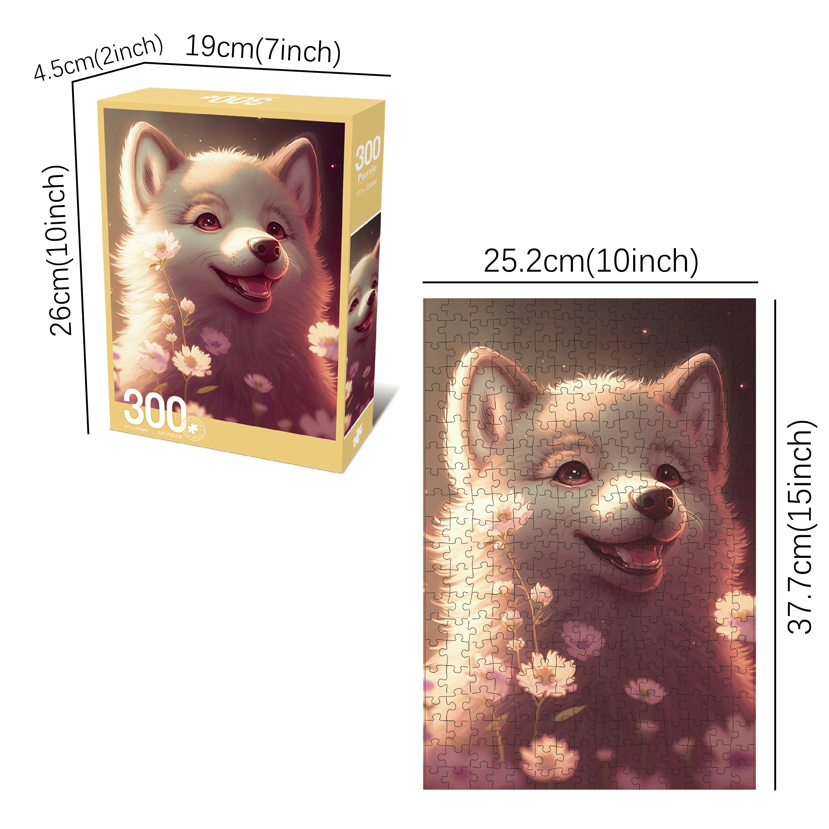Jigsaw Puzzles for Adults/Kids 300 Pieces Jigsaw Puzzles Families Games Toy for Home Art Decor Cute Little Fox