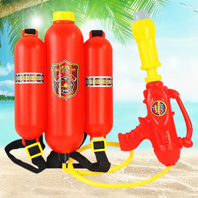 Summer Water Tool 1720ML Large Capacity Fire Extinguisher Shaped Water Gun High Quality Waterproof Kid Backpack Water Gun Toys 1