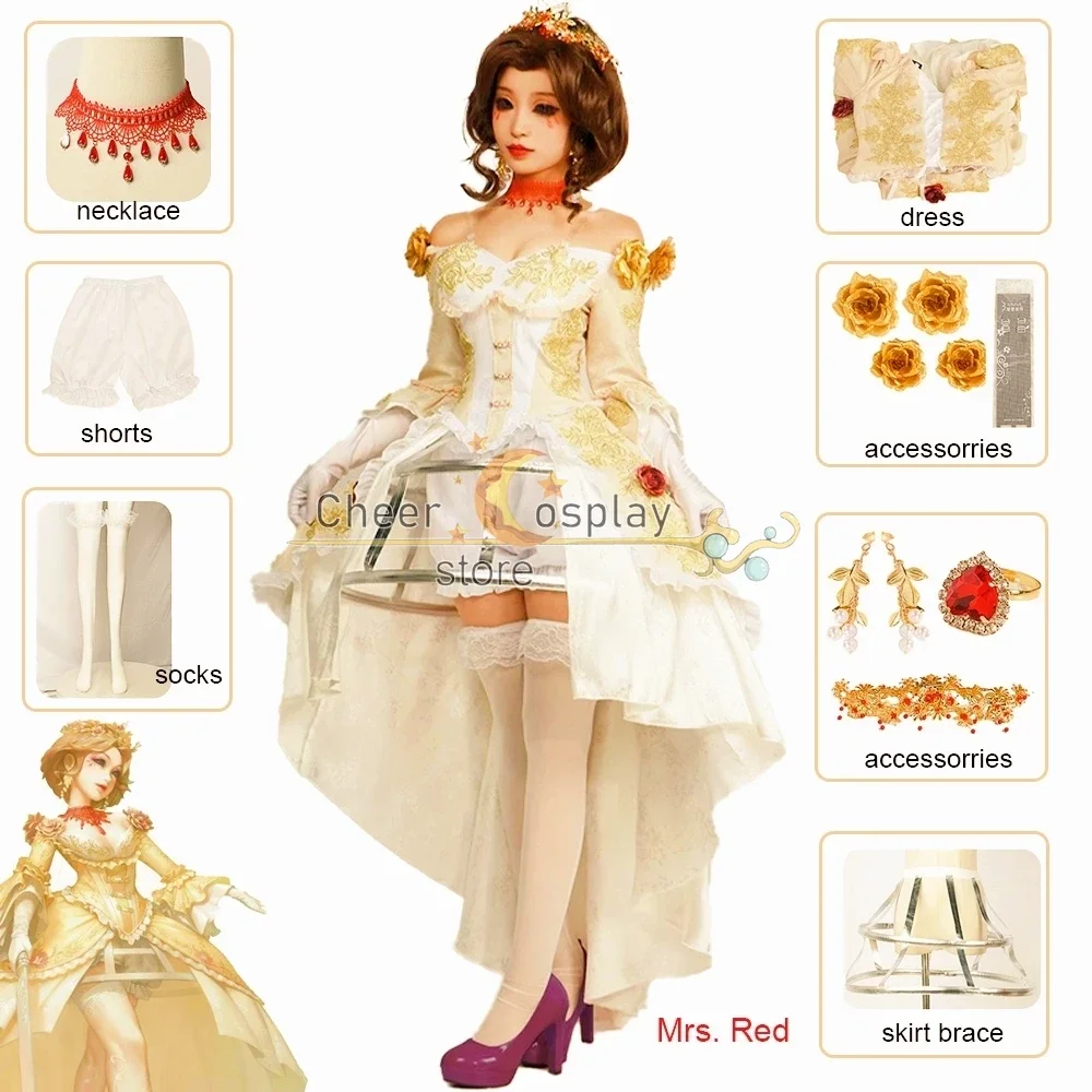 

Identity V Mrs. Red Cosplay Costume Marie Game Palace Dress Halloween Costume for Women Madame Red Blood Feast Anime Cosplay