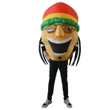 

Inflatable Jamaican Mascot Costume Carnival Party Stage Costume Doll Cosplay Make-up Costume Props