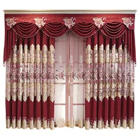 1PC European Style Chenille Living Room with Hollowed Out Embroidery and Shading Window Screen Curtains for Living Room 2