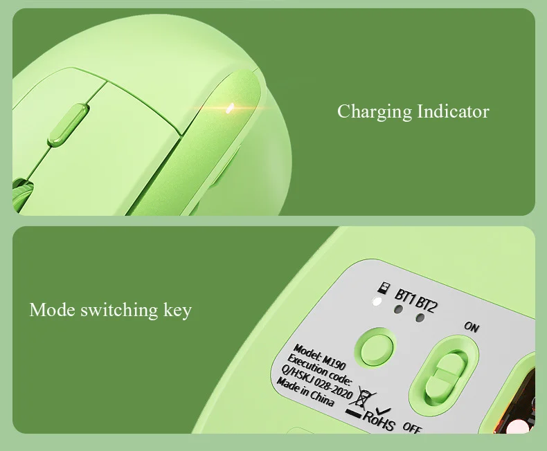 Mouse vertical ergonômico, 2400 DPI, Mouses silenciosos