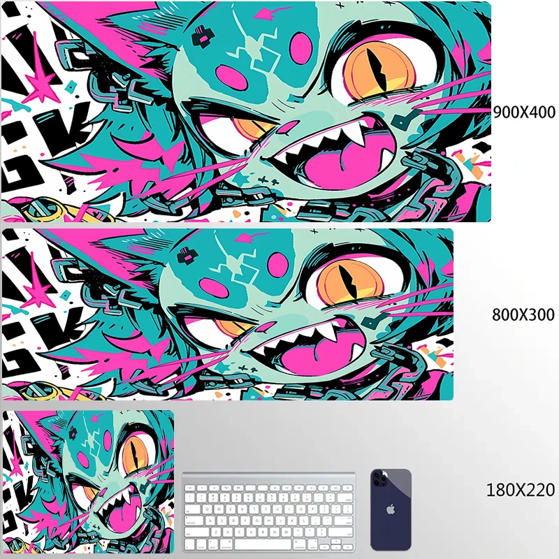 thumbnail image 1 of Xxl alfombrilla de ratón de Anime rosa para gato, alfombrilla para jugador, alfombrilla de escritorio para chica bonita, alfombrilla antideslizante para ratón de juegos, alfombrilla de goma para tecla, 1 of 5