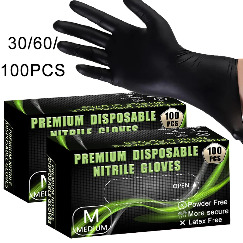 Disposable Nitrile Gloves For Household Cleaning Kitchen Cooking 30/60/100PCS nitrile gloves