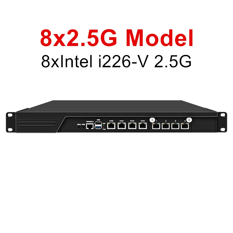 1U Rack Firewall Network 4x i226-V 2.5G+ 4x i226-V 2.5G Intel i3-N305 N100 DDR5 mSATA Soft Router Mini PC Nas Server 3
