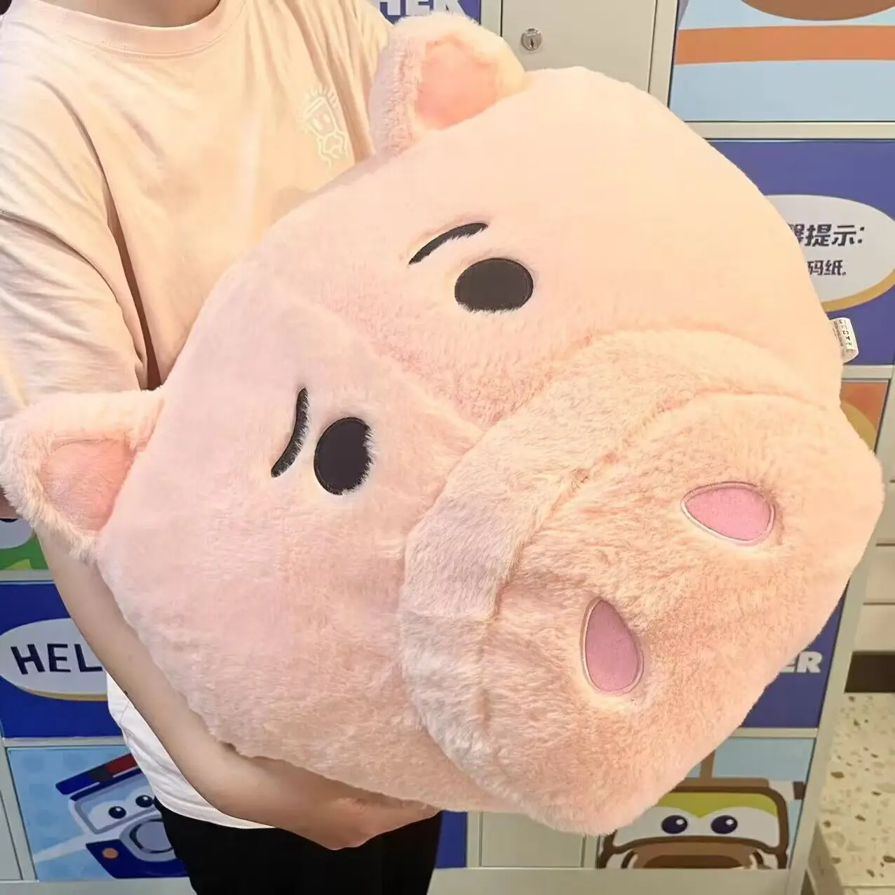 

1pc Cute Pink Pig Head Plush Toy Throw Pillow Kawaii Soft Cushion For Classmates And Friends Funny Gift