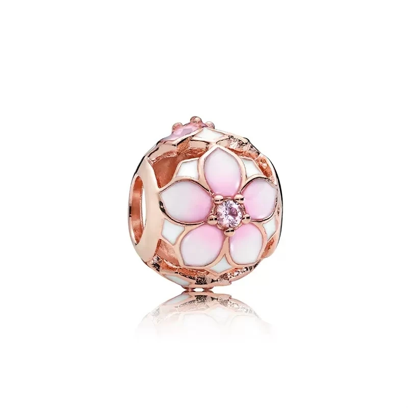Daisy Flower Charm Cherry Blossom Dangle Bead 925 Sterling Silver Fit Original Pandora Bracelet DIY Jewelry
