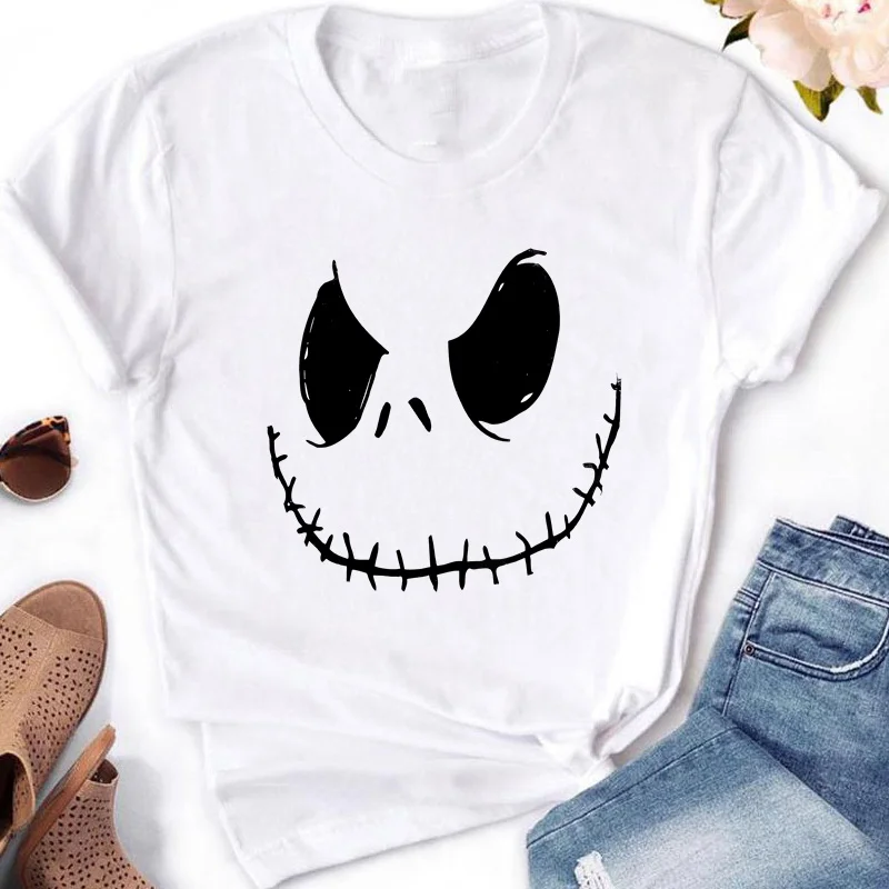 thumbnail image 1 of Disney-Camiseta con estampado de Jack Sally para mujer, camiseta informal de manga corta, ropa de primavera y verano, 1 of 5