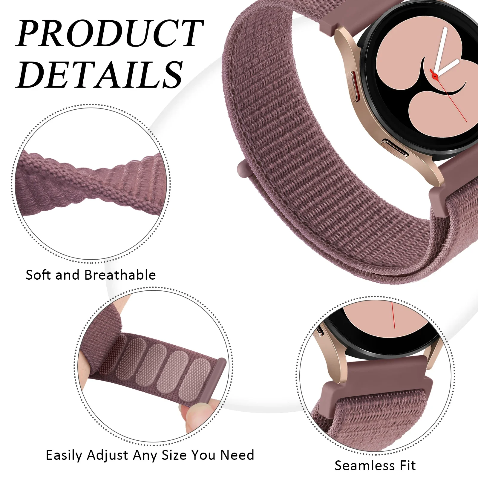 Nylon Strap Band Bracelet, Adjustable 20mm/22mm