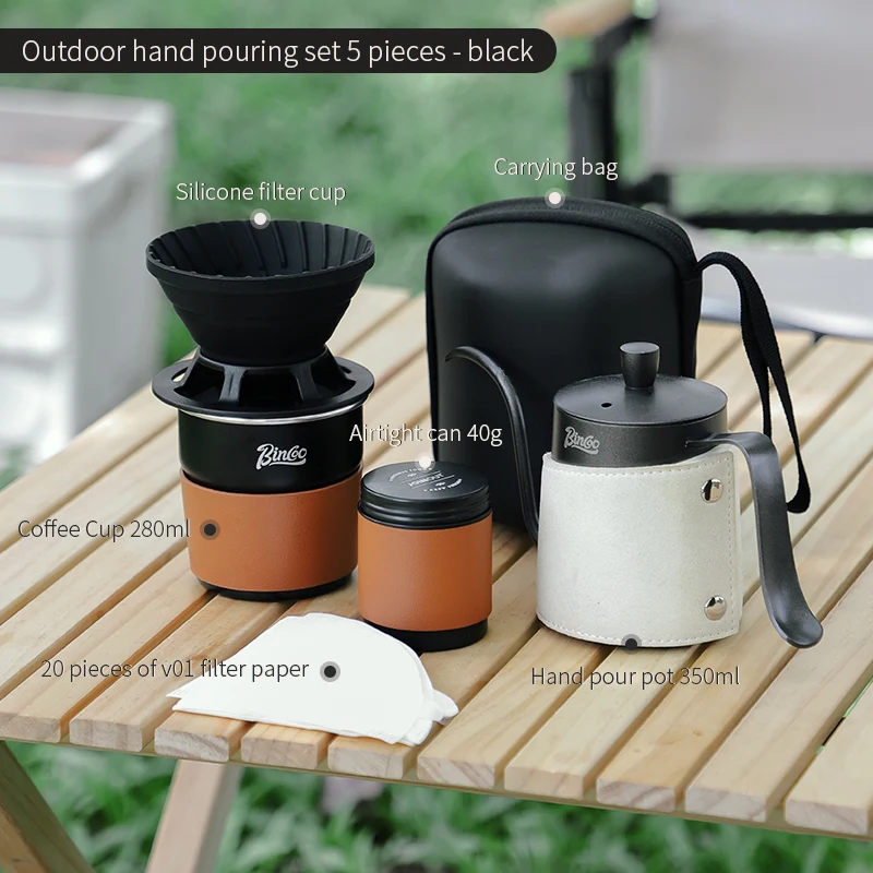 BINCOO Outdoor Coffee Equipment Travel Hand-brewed Coffee Pot Set coffee  Muanual Grinder Coffee Utensils Filter Cup Best Gift - AliExpress