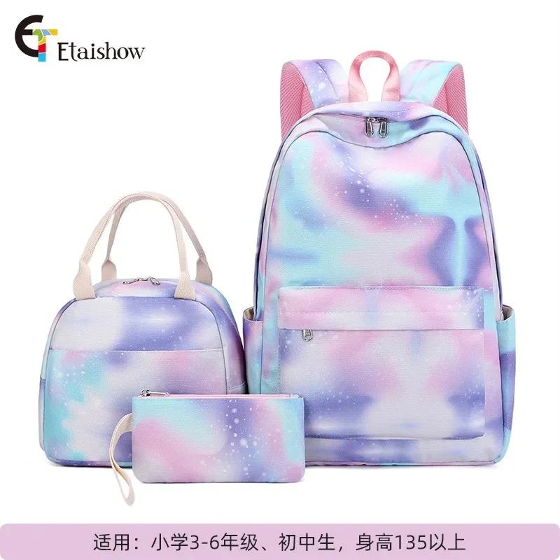 thumbnail image 1 of Nueva mochila de tres piezas 2024, mochila escolar para niñas y niños, mochila escolar primaria con estampado de grafiti estrellado, mochila ligera e impermeable, 1 of 5
