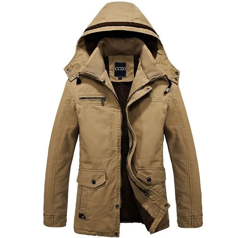 

Winter Men Jackets and Coats Leisure Windproof Thick Warm Jacket Men's Long Trench Coat parka Clothing large size XXXL 4XL