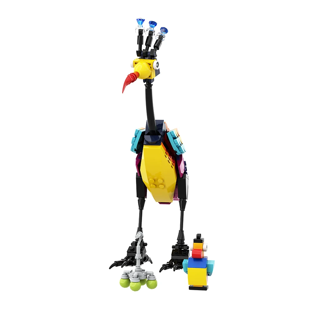 Gobricks MOC Up Kevin The Bird Peluche Building Block Educational DIY Toys Flying Balloon House Model For Kid Birthday Gift
