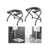 Folding Toilet Seat for Seniors - Squat Design with Stainless Steel Frame for Bathroom Use 3