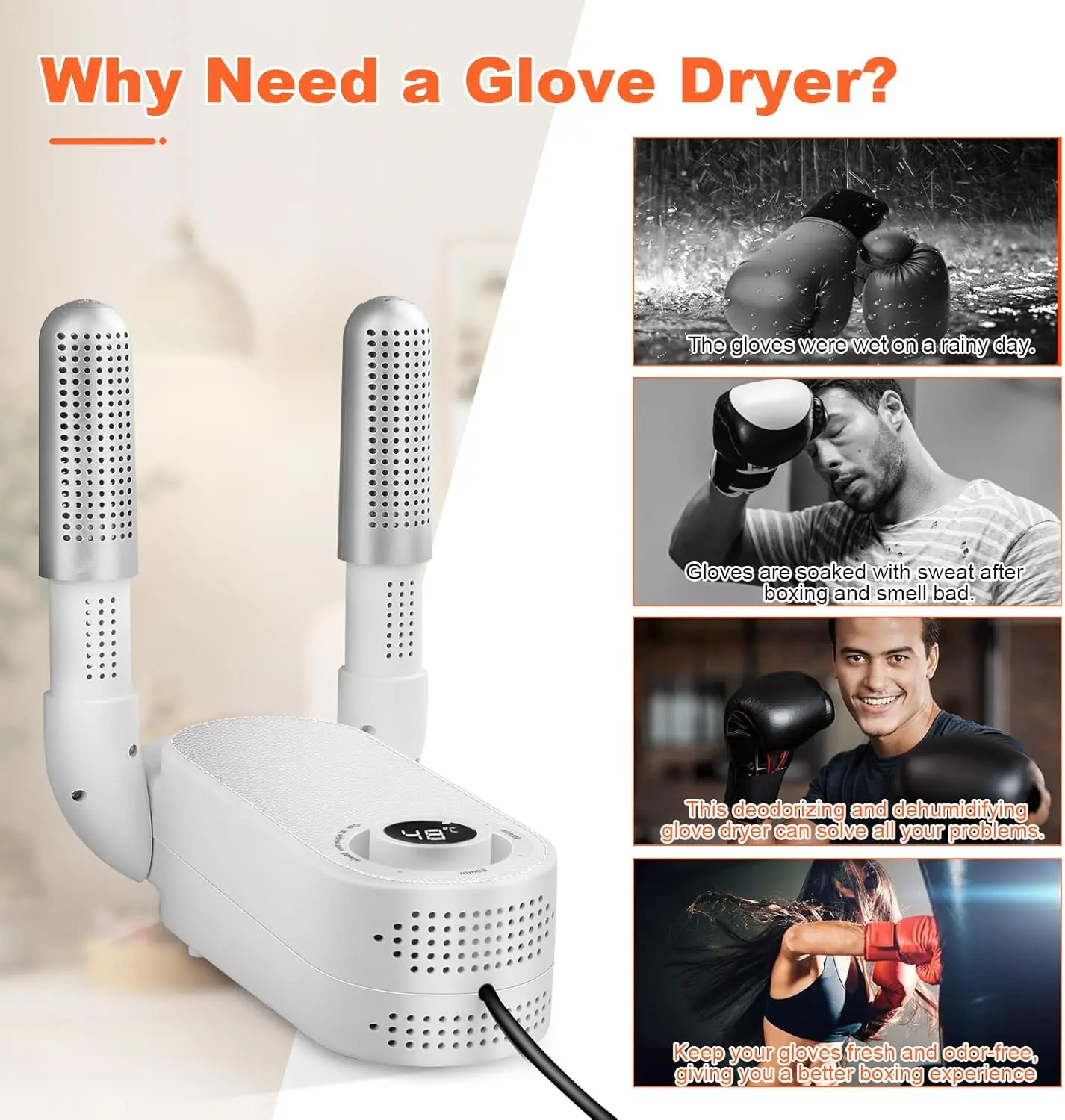 2025 New Boxing Glove Dryer,Boot Dryer & Boot Warmer , Foldable Design & Quick Drying Electric Punching Gloves Dryer 6