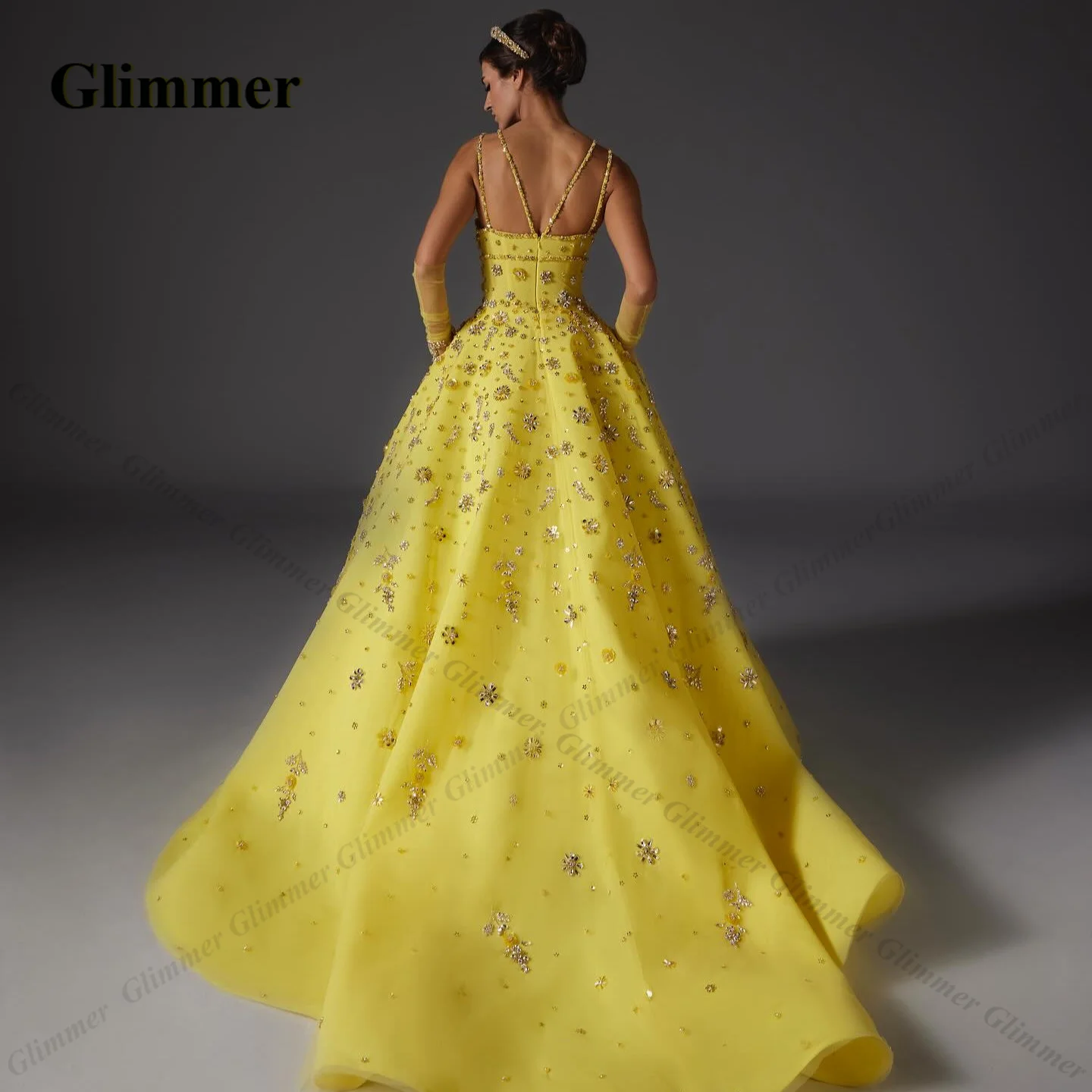 بصيص براقة الخامس الرقبة فساتين لحضور الحفلات المو...