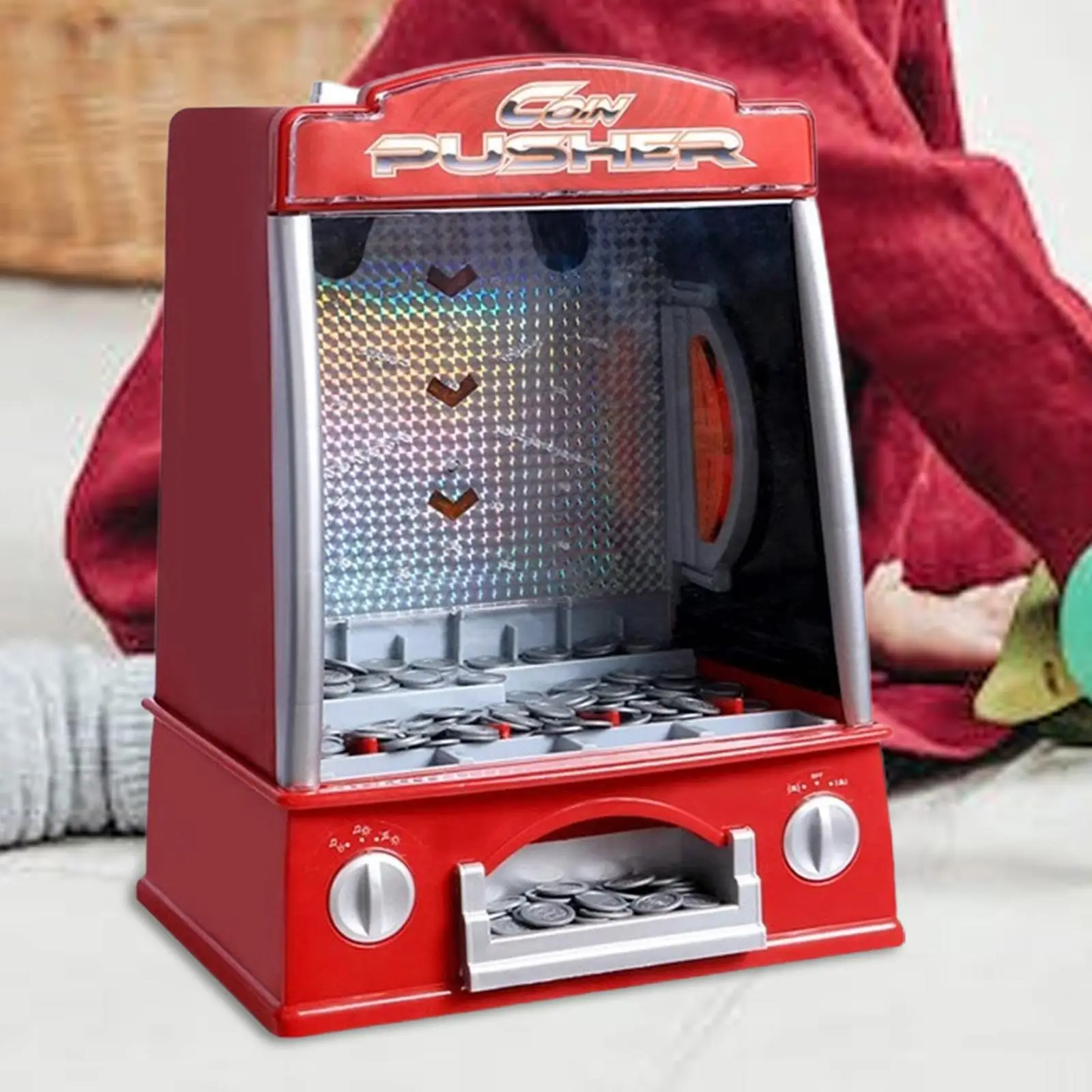 Electronic Arcade Game Machine with 150 Game Tokens with Light and Sound Exciting Play Tabletop Game Birthday Gift for Kids 2