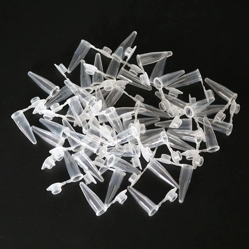 0.2ml Centrifuge Tube Test Tubes Transparent Plastic Tube Container Science Laboratory Test Accessories Lid ,100/500/1000Pc