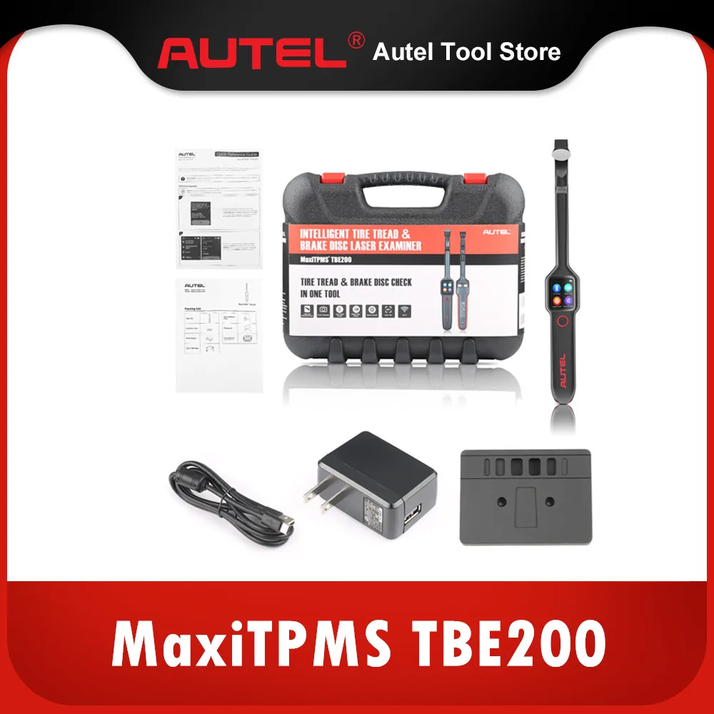 

Autel MaxiTPMS TBE200 проверка тормозов шин лазерный тестер глубины протектора шин тормозной диск износа 2 в 1 работает с ITS600