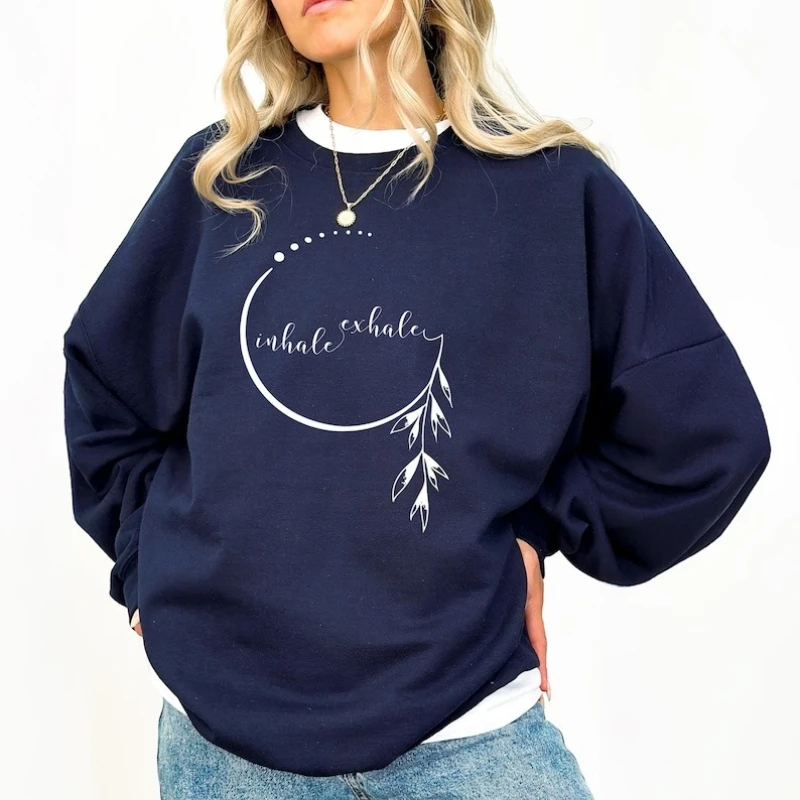 Inhale Exhale Sudadera con capucha motivacional para mujer, Sudadera con capucha estética de atención plena, profesor de Yoga para amantes de la Yoga, regalo, ropa Y2k