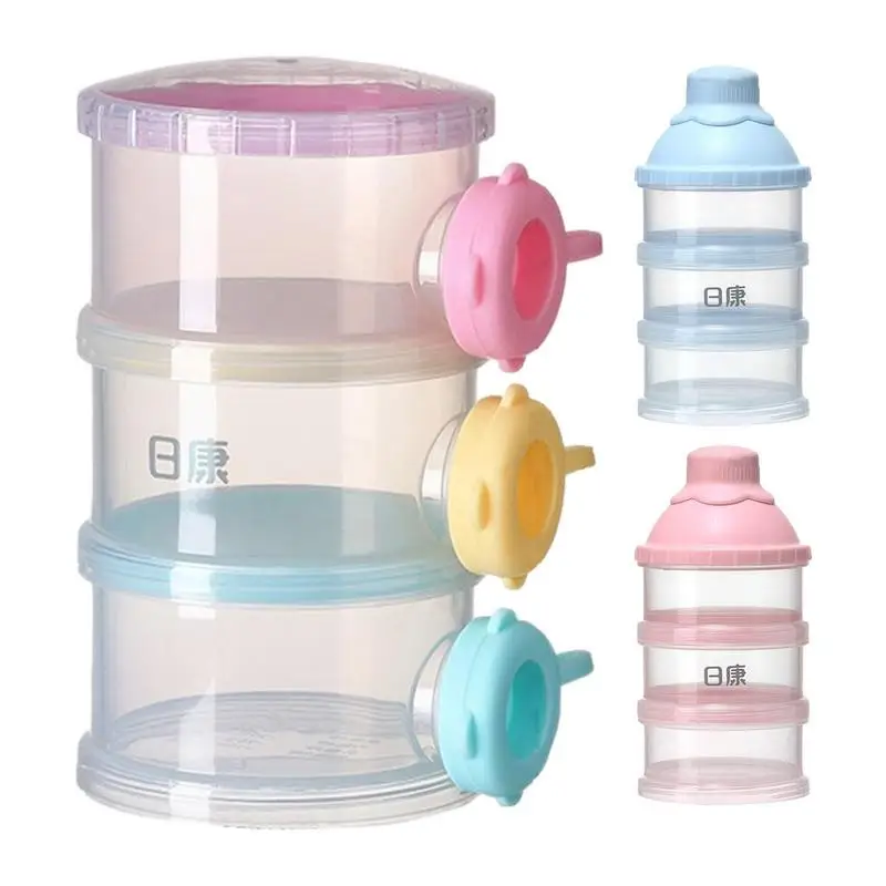 

Portable Milk Powder Box 3 Layers Baby Formula Dispenser Baby Travel Essenntial Multifunctional Snack Storage Box Food Container