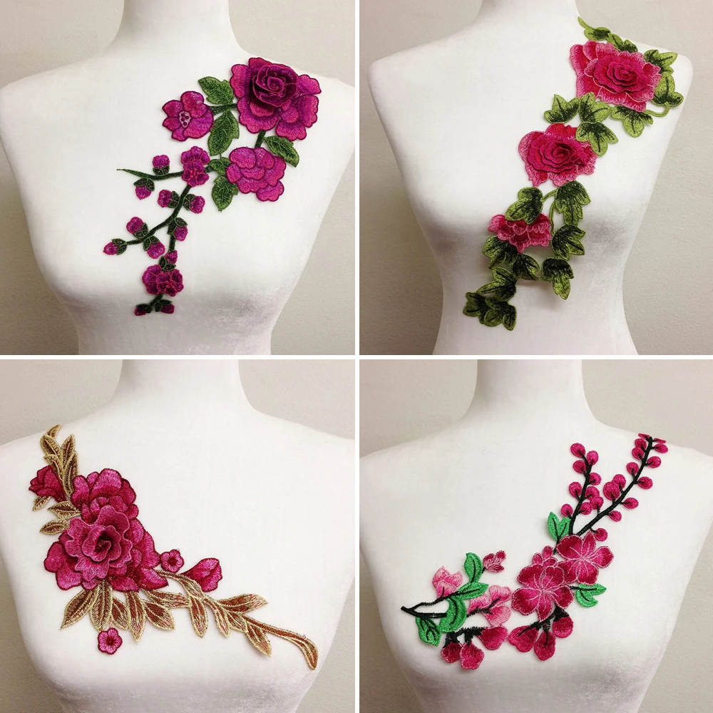 Rose Flowers Sew on Full Embrodered Patch Applqués Badge - Etsy