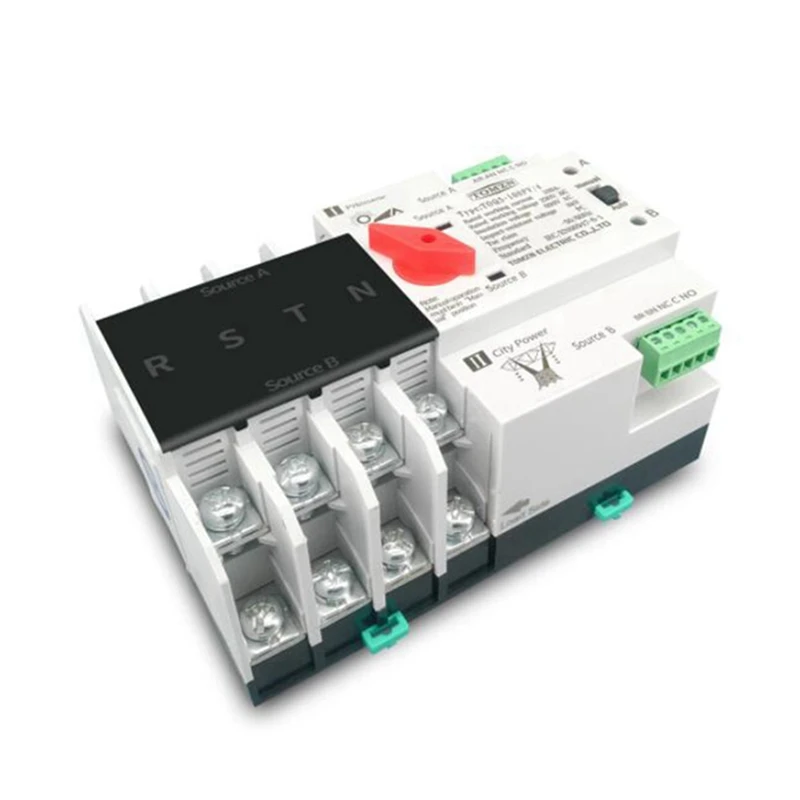 

2X Din Rail 4P ATS Dual Power Automatic Transfer Switch Electrical Selector Switches Uninterrupted Power 100A