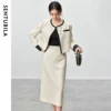SENTUBILA French Style Womens Skirts Sets Spliced O Neck Long Sleeve Jackets Straight Long Skirt New in Matching Sets 143Z55936 3