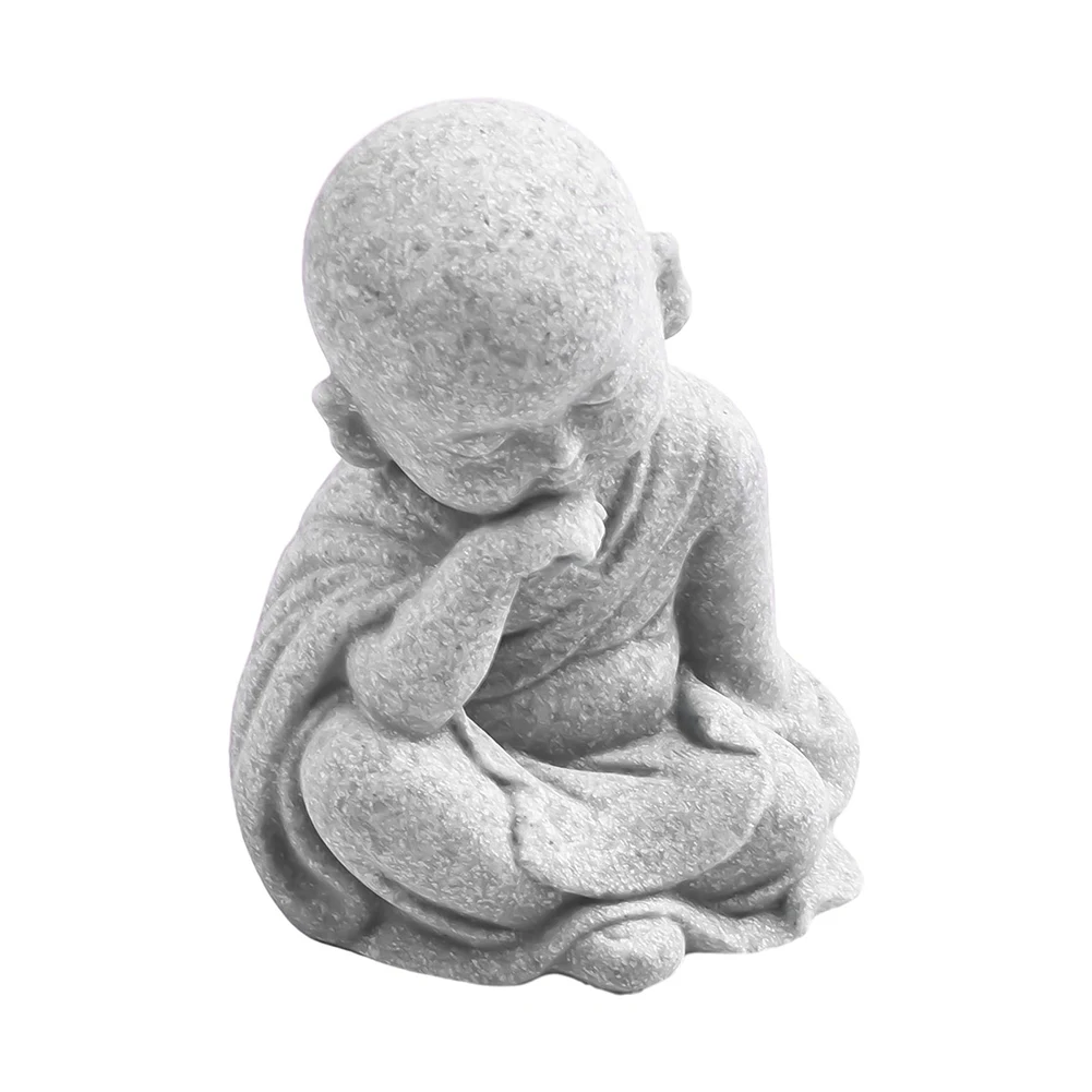 

Harmony With Nature, Garden Plants Decor, Sandstone Resin Buddha Ornament, Observing Changes With Time, Enhancing Natural Beauty