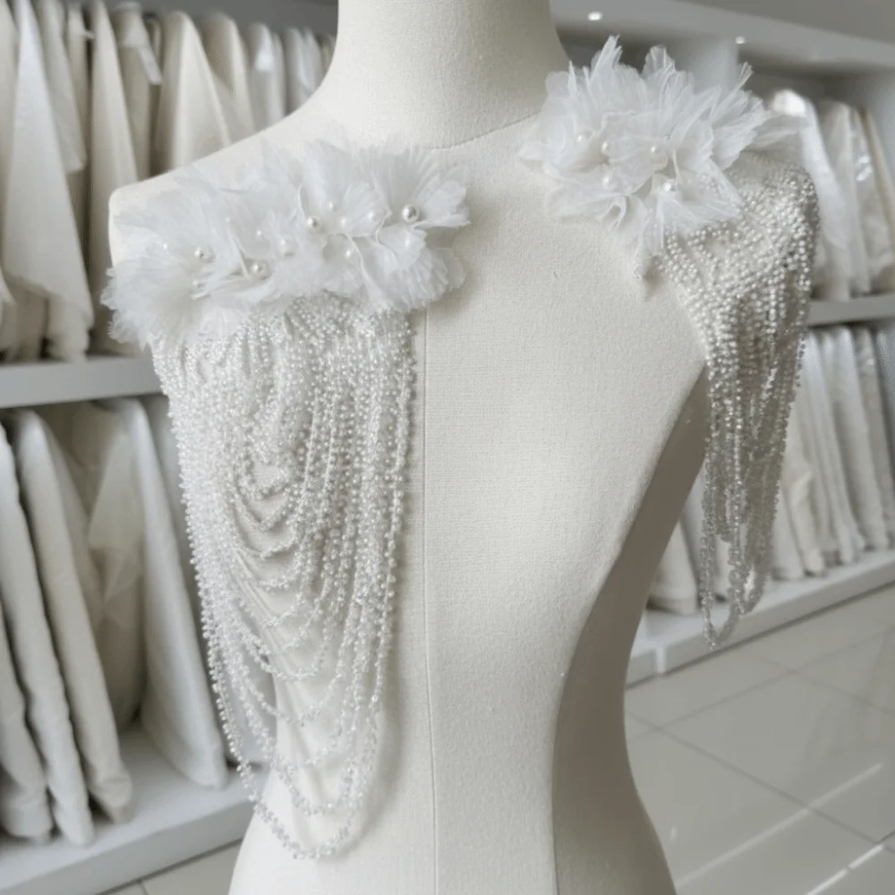 Gorgeous Design Nail Bead Tassel Decoration Luxury Delicate Shoulder Adornment Fashion Shoulder Tassel Dress Matching