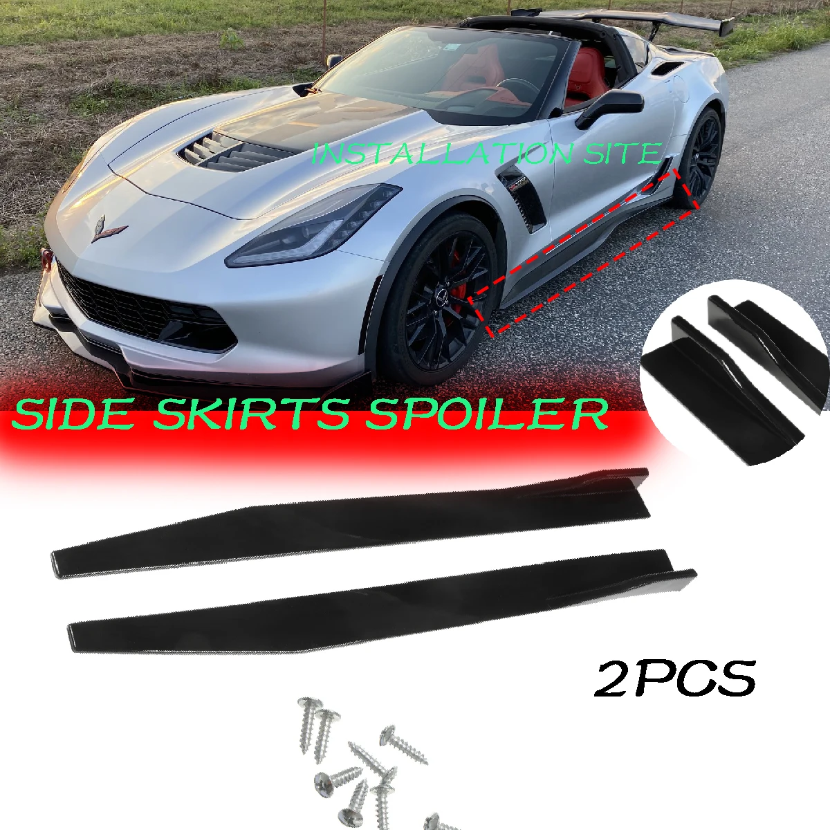 

1 Pair Universal 1.18m / 46.4inch Side Skirts Spoiler For BMW Benz Toyota Bumper Carbon Fiber Extension Rocker Panels Lip Skirt