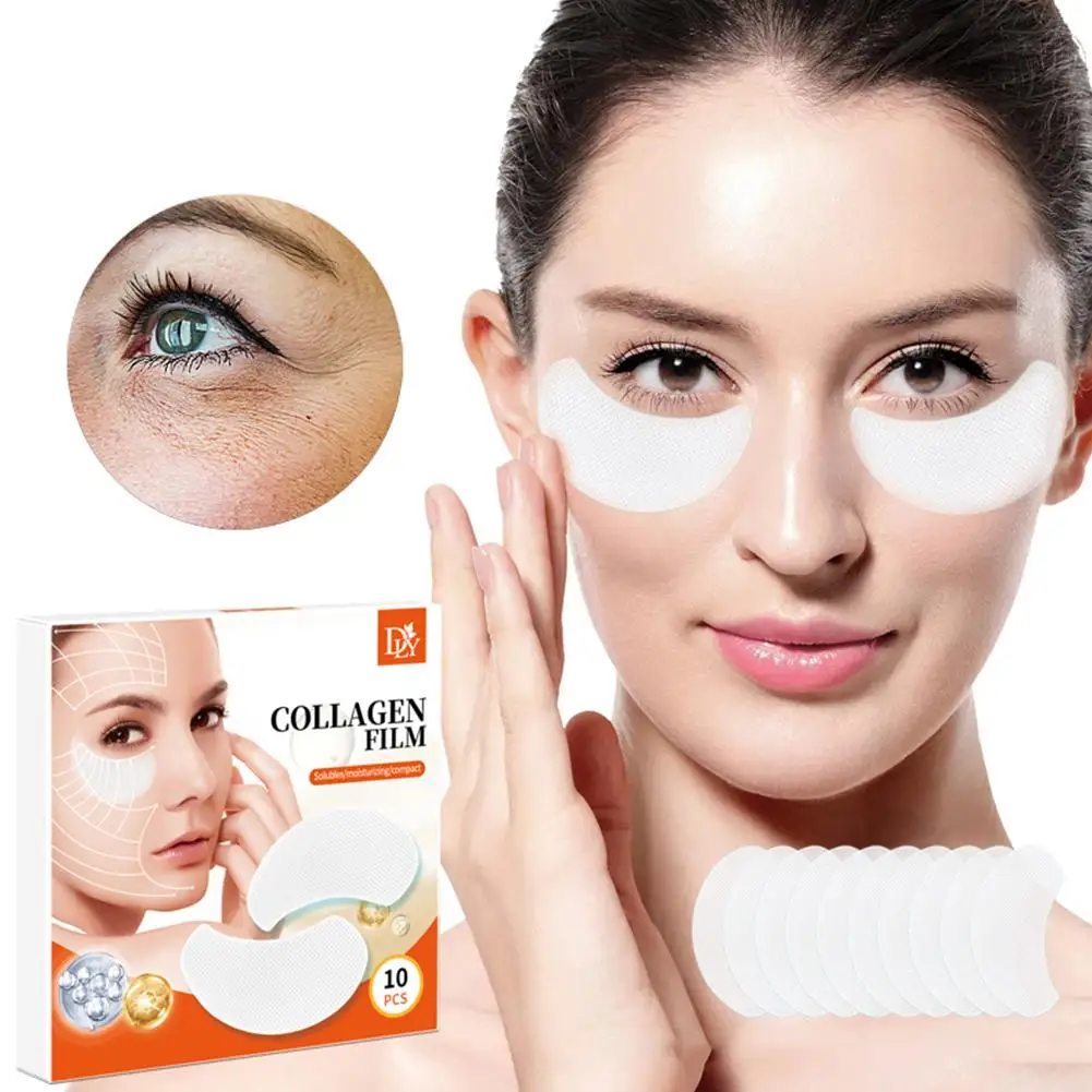 

5pairs Collagen Eye Mask Anti-aging Smoothing Fine Wrinkles Soluble Hyaluronic And Collagen Acid Film New Patches Moisturiz V1I6
