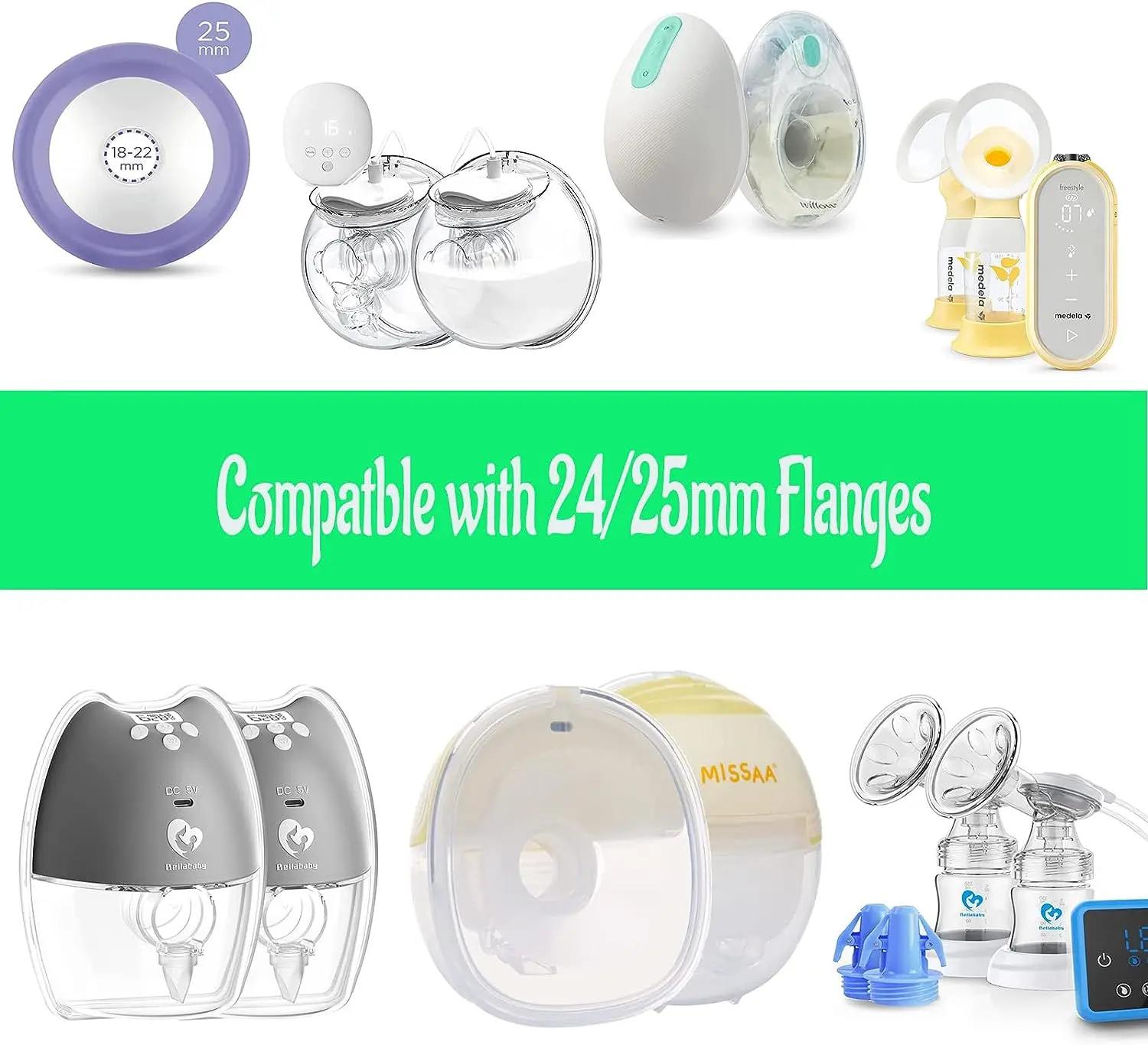 Flange Insert 17/19/21mm,Compatible with Medela/S9/S10/S12/S9pro/S12pro,Wearable Breast Pump Shield/Flange Inserts 4