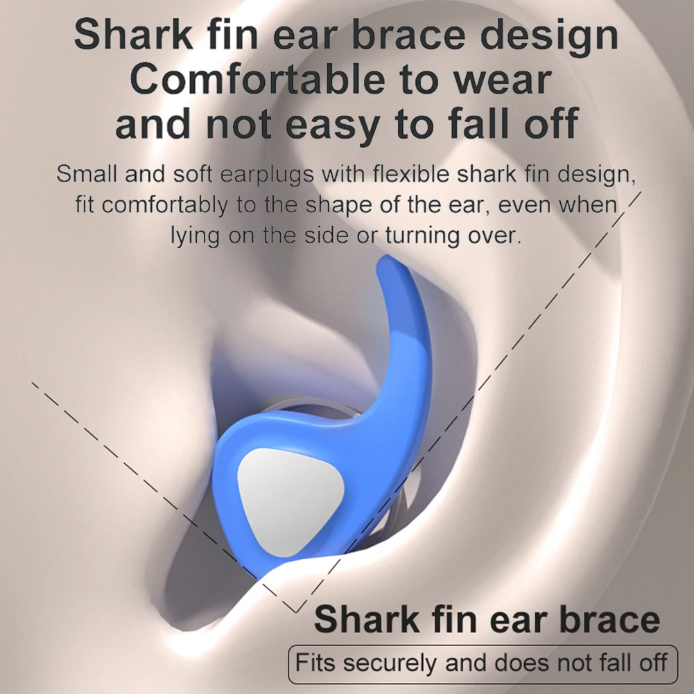 Kids Swimming Ear Plugs Reusable Silicone Anti-Noise Ear Plugs Noise Reduction Hearing Protector for Pool Bath Showering Surfing