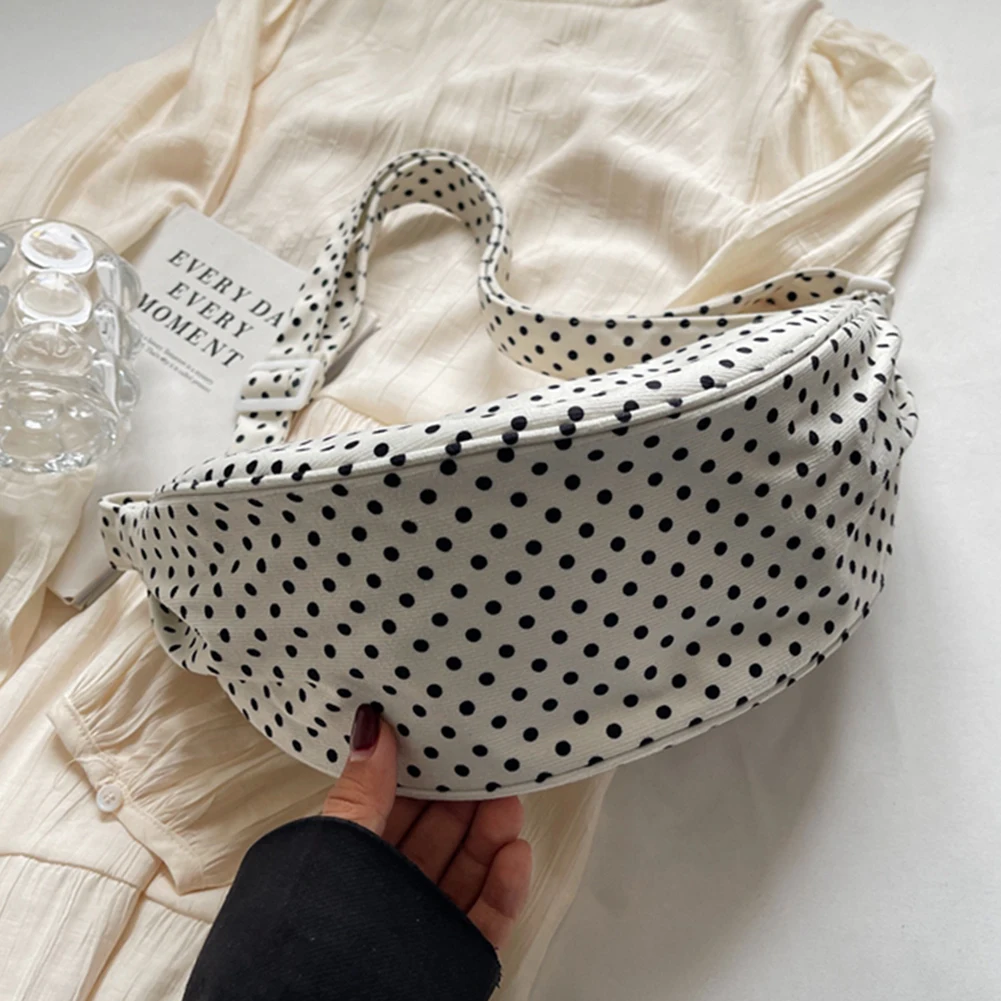 Canvas Crossbody Bag for Women Half Moon Shape Hobo Bag
