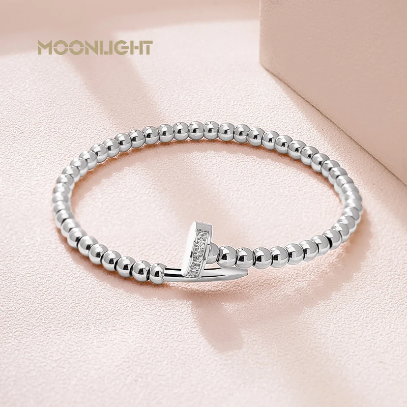 Zirconia Bangle Bangle Bracelet Beaded Bracelet Bead Bracelet Zircon Bracelet Classic Round Beads Nail Bracelets Wristband Bangles For Women Accessories