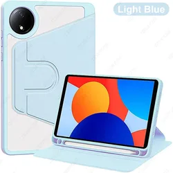 Premium PU Leather Foldable Stand Case with Pencil Holder and Smart Auto Sleep/Wake Function (Light Blue)