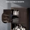 Over The Toilet Storage Cabinet with Open Shelf, Over Toilet Bathroom Organizer with Adjustable Shelf and Double Doors 5